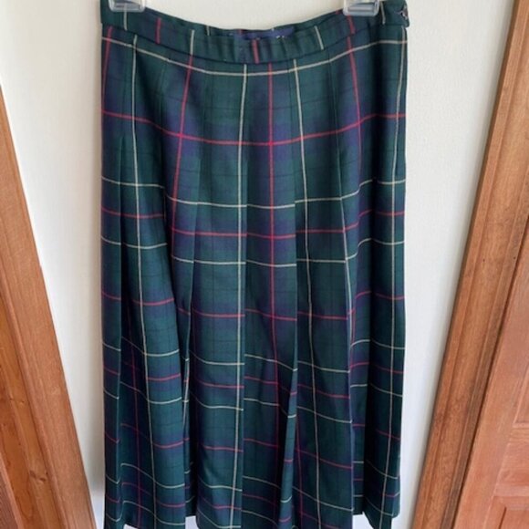 PENDLETON Heritage Tartan Wool Plaid Pleated Midi Skirt Vintage - Picture 10 of 16